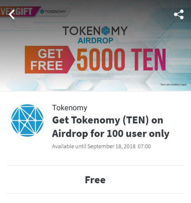 Tokenomy Bagikan 5.000 TEN Bagi Pengguna Aplikasi VexGift
