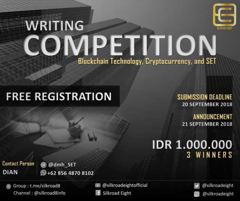Silkroad Eight Writing Competition Berhadiah Rp 1.000.000 untuk 3 Pemenang