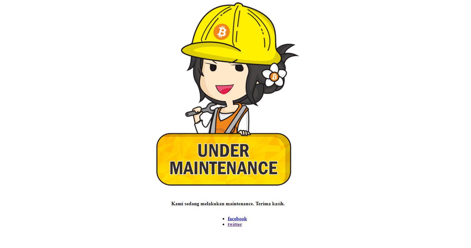 Maintenance Website Indodax - 28 September 2018