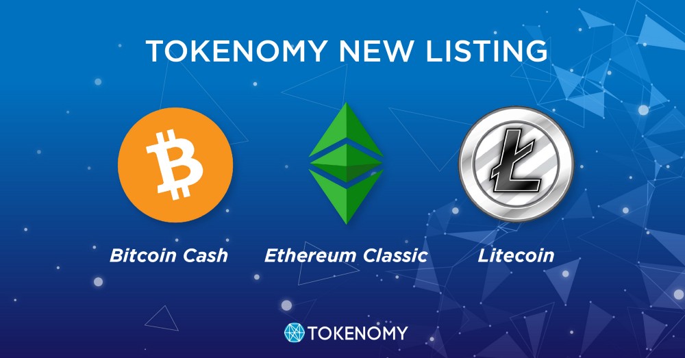 Bitcoin Cash, Ethereum Classic dan Litecoin Tersedia di Tokenomy Exchange