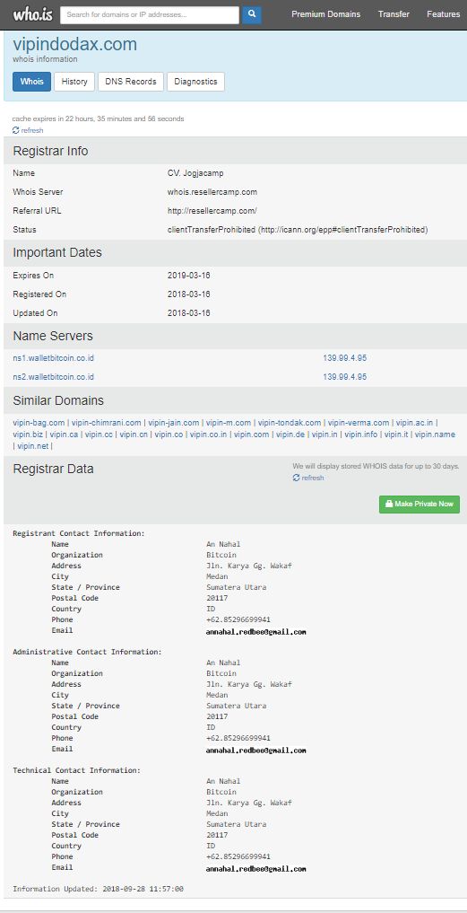 Whois www.vipindodax.com