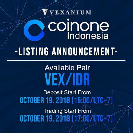 Vexanium Listing di Coinone Indonesia Mulai 19 Oktober 2018