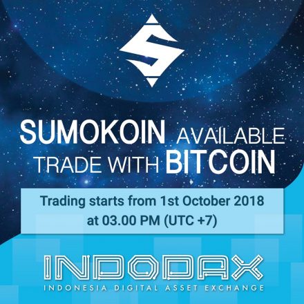 Trading Sumokoin di Indodax Dibuka Kembali 1 Oktober 2018