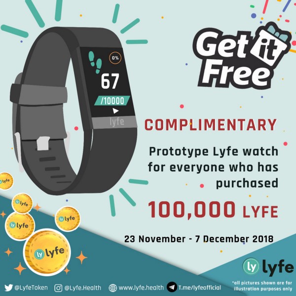 Beli Token Lyfe, Dapatkan Lyfe Watch Gratis