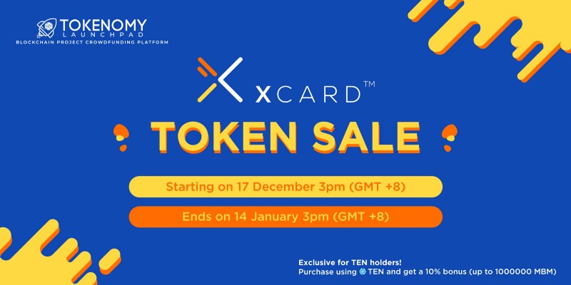 XCARD Meluncur di Tokenomy Launchpad 17 Desember 2018
