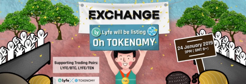 LYFE Listing di Tokenomy 24 Januari 2019