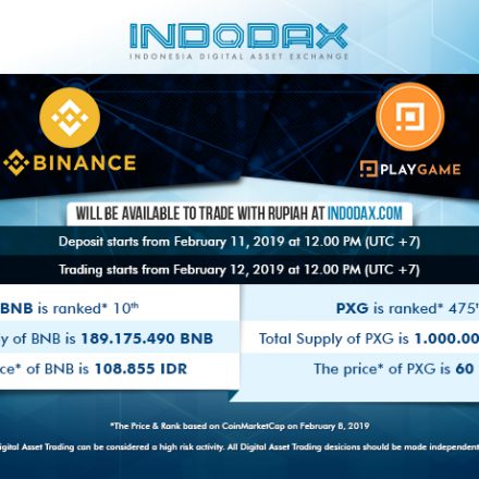 Indodax Umumkan Listing BNB dan PXG